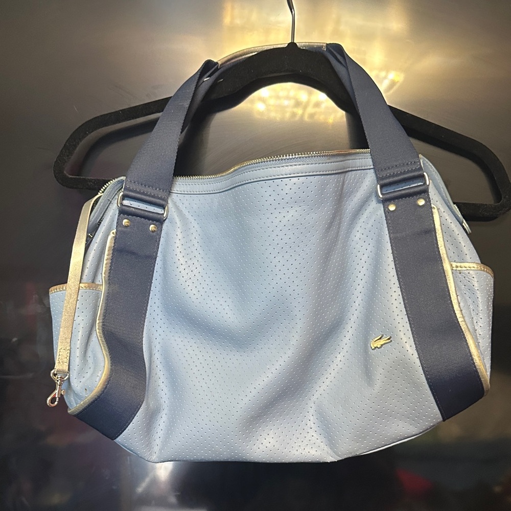 Lacoste Sky Blue and Navy Shoulder Bag